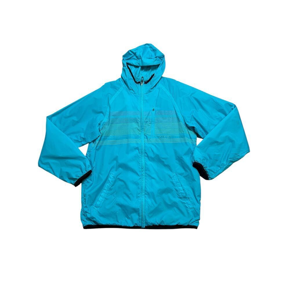 Oakley Men’s Lightweight Windbreaker Jacket - Bright Blue‎ Zipper Pockets - XL